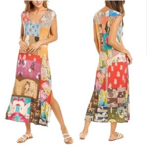 JOHNNY WAS Patchwork Print Tokyo Sleeveless Knit Boho Maxi Dress NEW Size XL